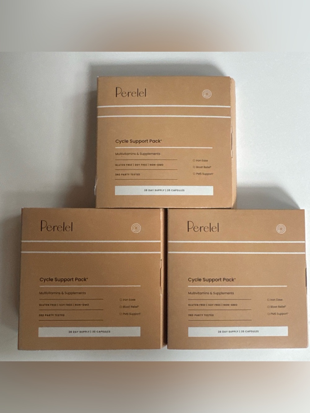 3 Pack Perelel Period Cycle Support 28 day supply Capsules Vitamins Supplement